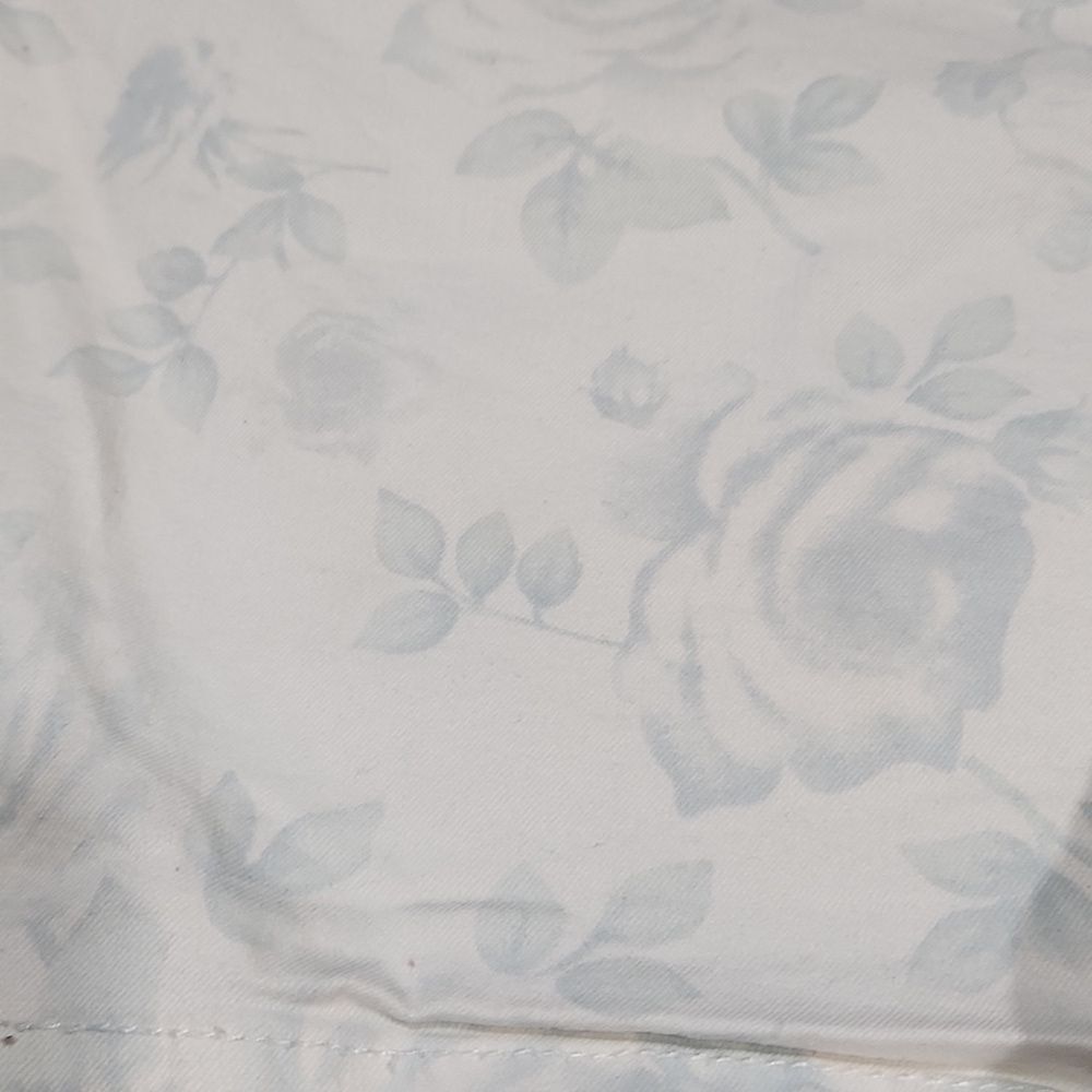 Artisan NY Ivory Aqua Roses Shorts - Picture 2 of 6